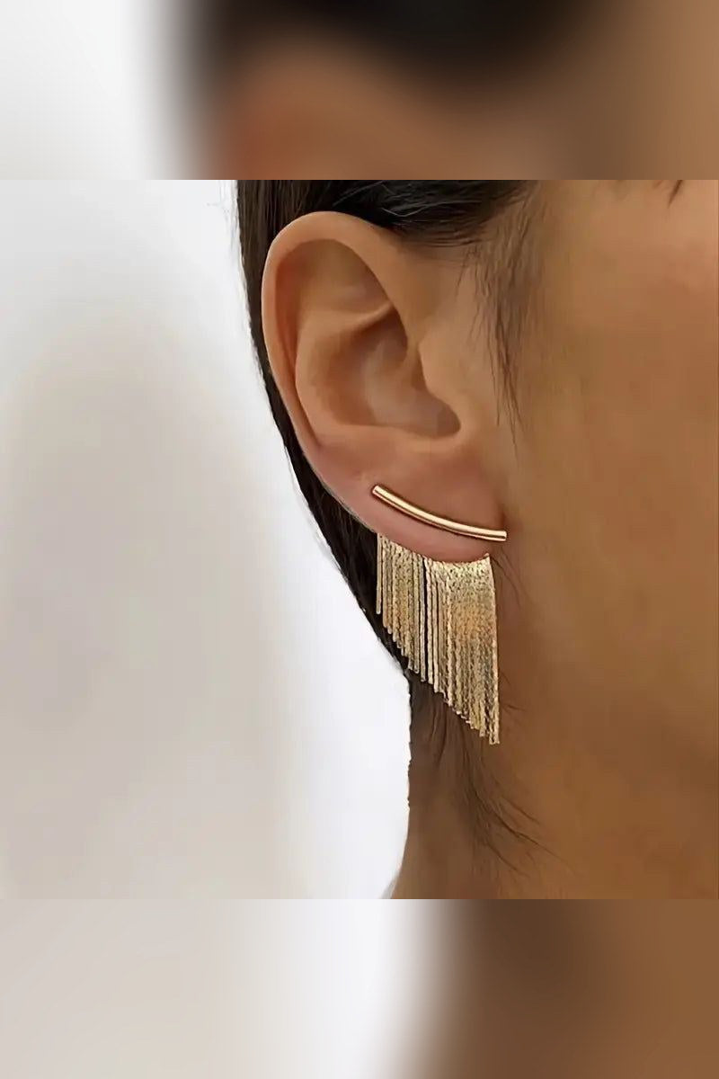 Pendientes de flecos dorados