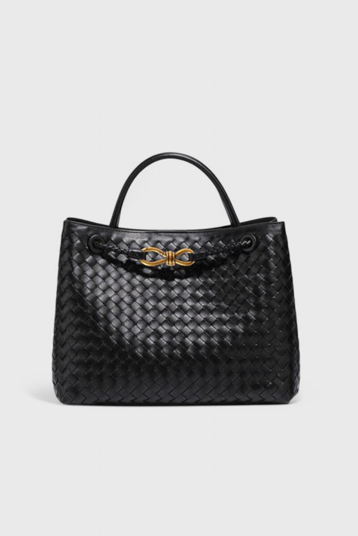 Bolso tejido de diario en negro