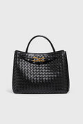 Bolso tejido de diario en negro