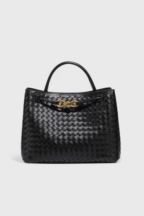 Bolso tejido de diario en negro
