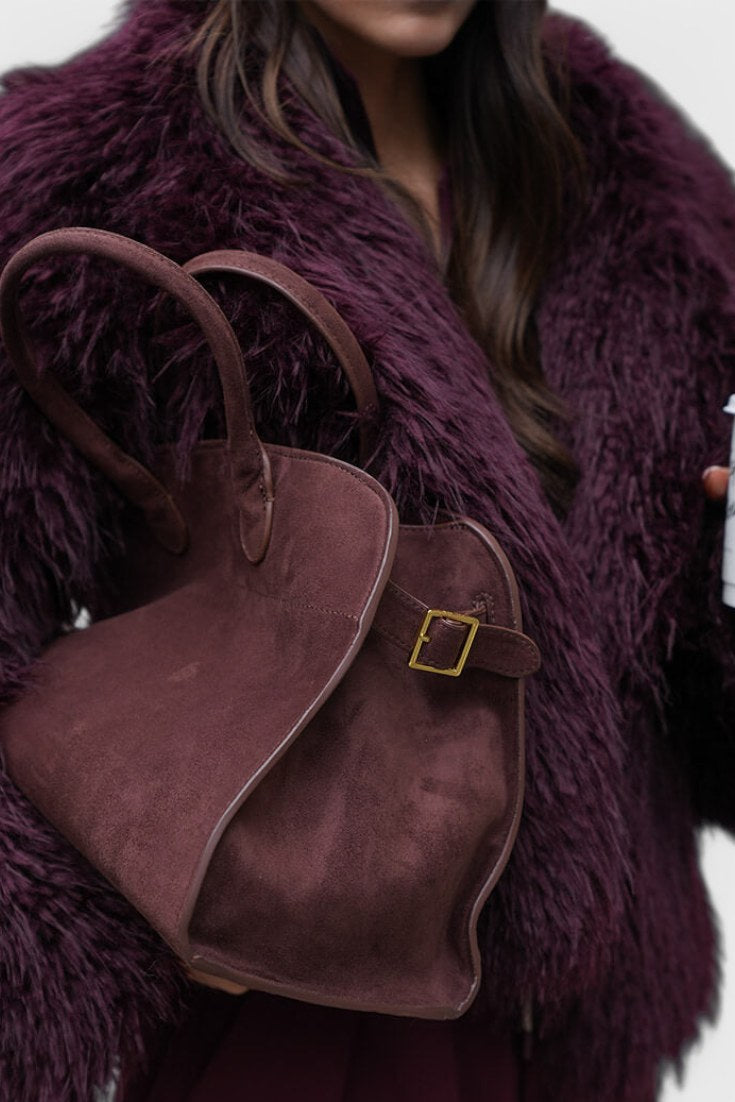 Bolso tote Harlow en ante marrón