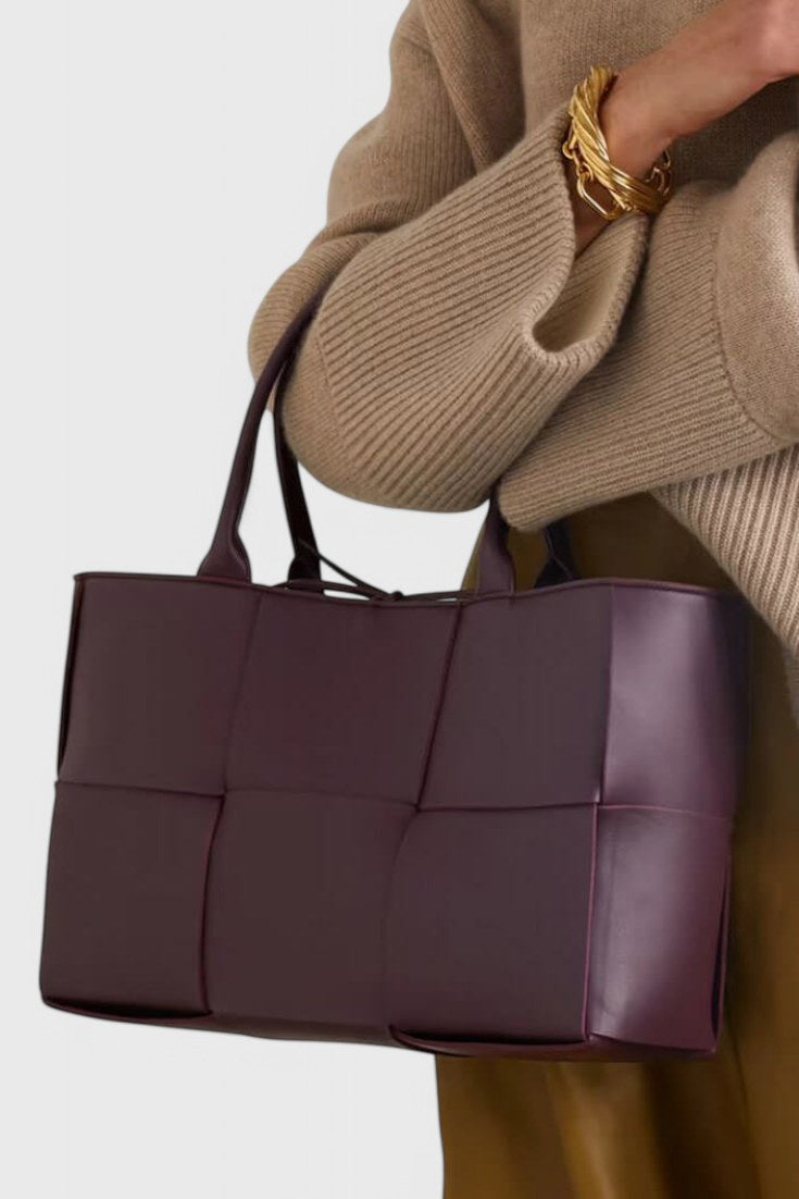 Bolso shopper trenzado Bronte en café