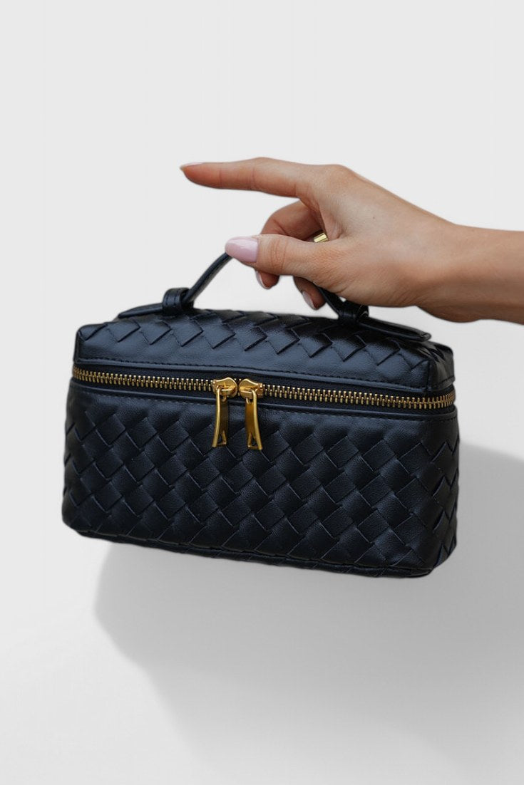 Bolso mini trenzado Milla en negro