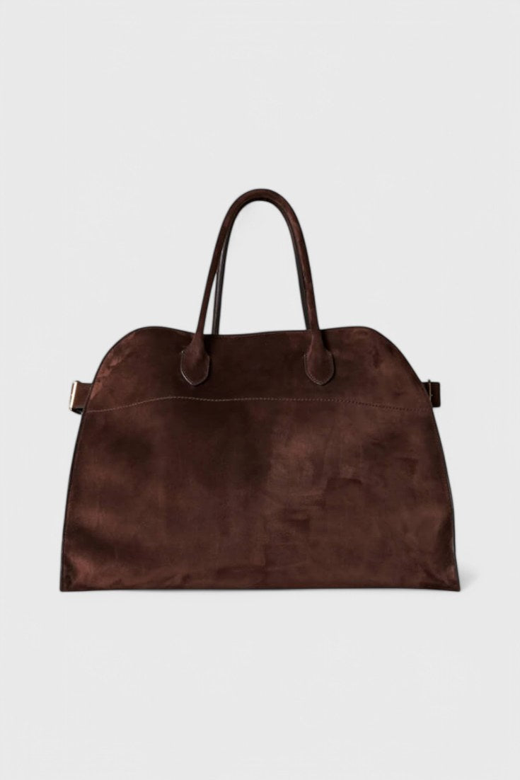 Bolso tote Harlow en ante marrón