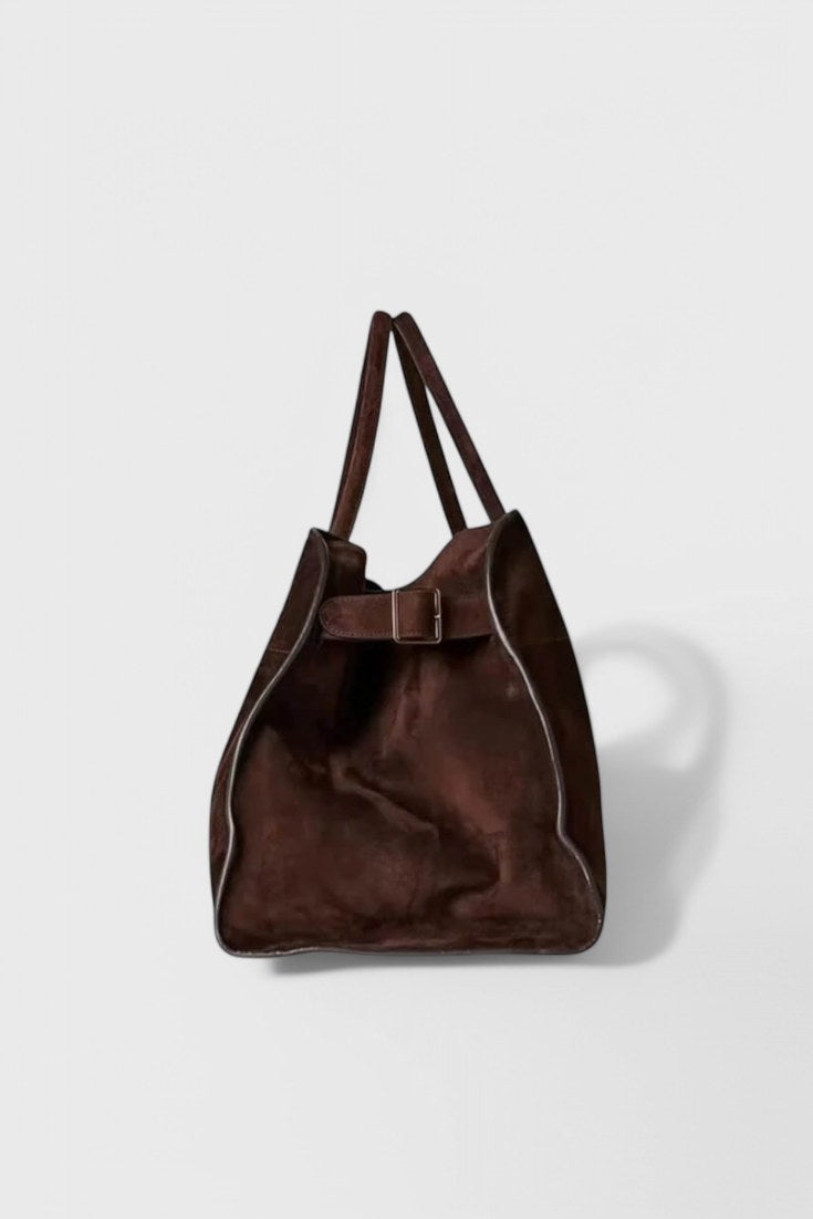 Bolso tote Harlow en ante marrón