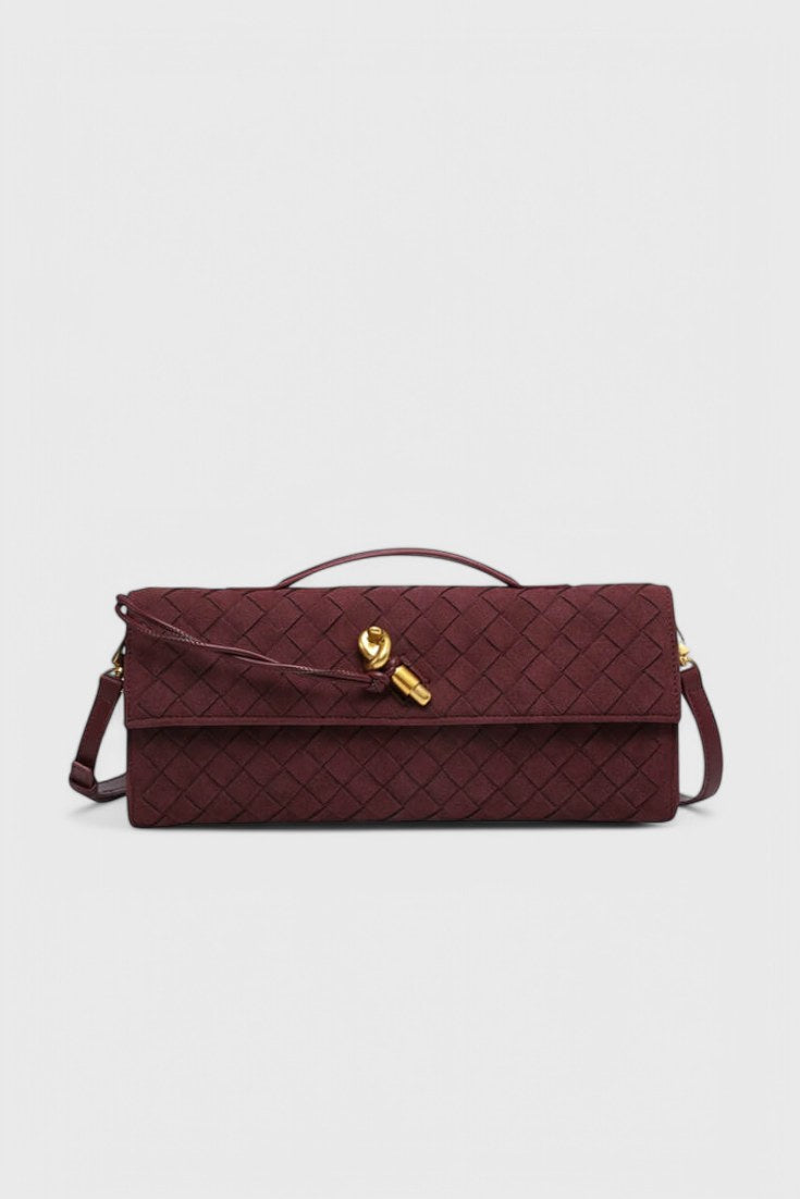 Bolso de hombro de ante Melanie en burdeos
