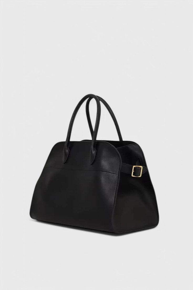 Bolso tote Harlow en charol negro