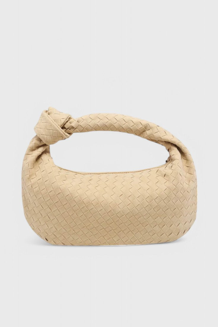 Bolso trenzado Lila con nudo en beige