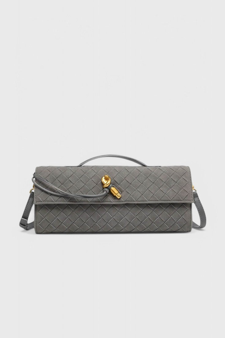 Bolso de hombro de ante Melanie en gris