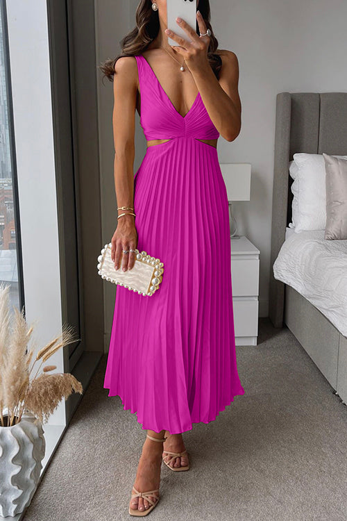 Vestido largo de tirante fino en rosa