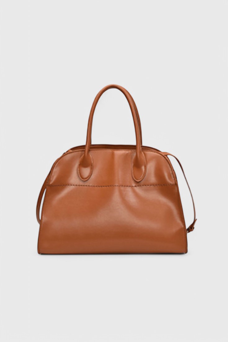 Bolso tote Harlow en charol marrón