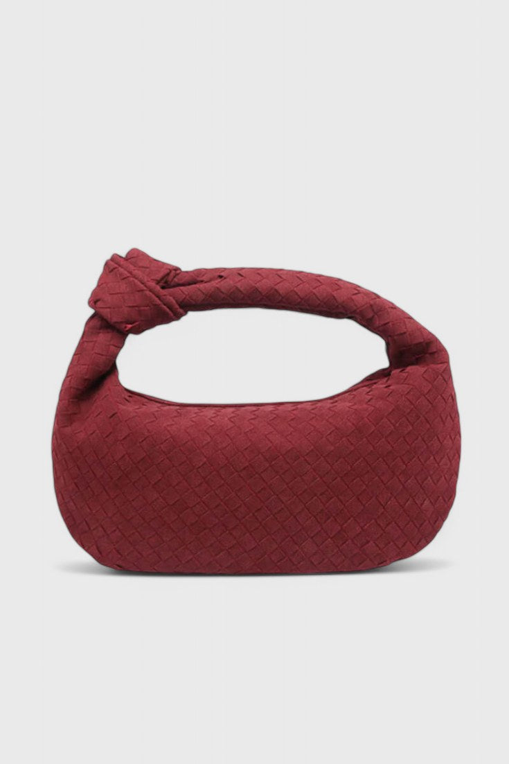 Bolso trenzado Lila con nudo en burdeos
