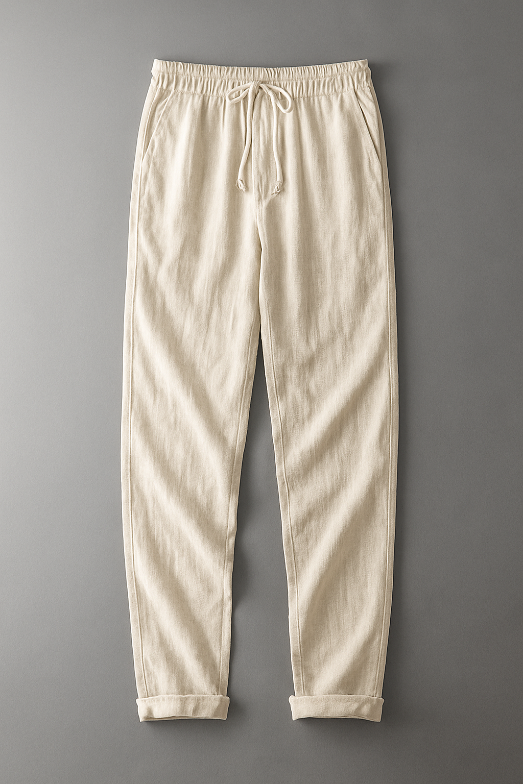 Pantalón de lino de vestir en beige
