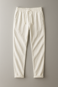 Pantalón de lino de vestir en blanco