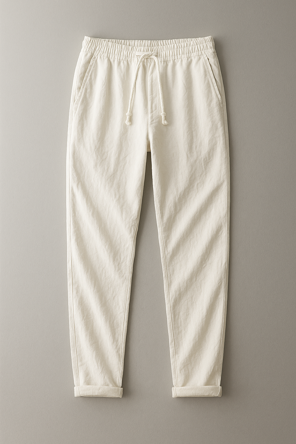 Pantalón de lino de vestir en blanco