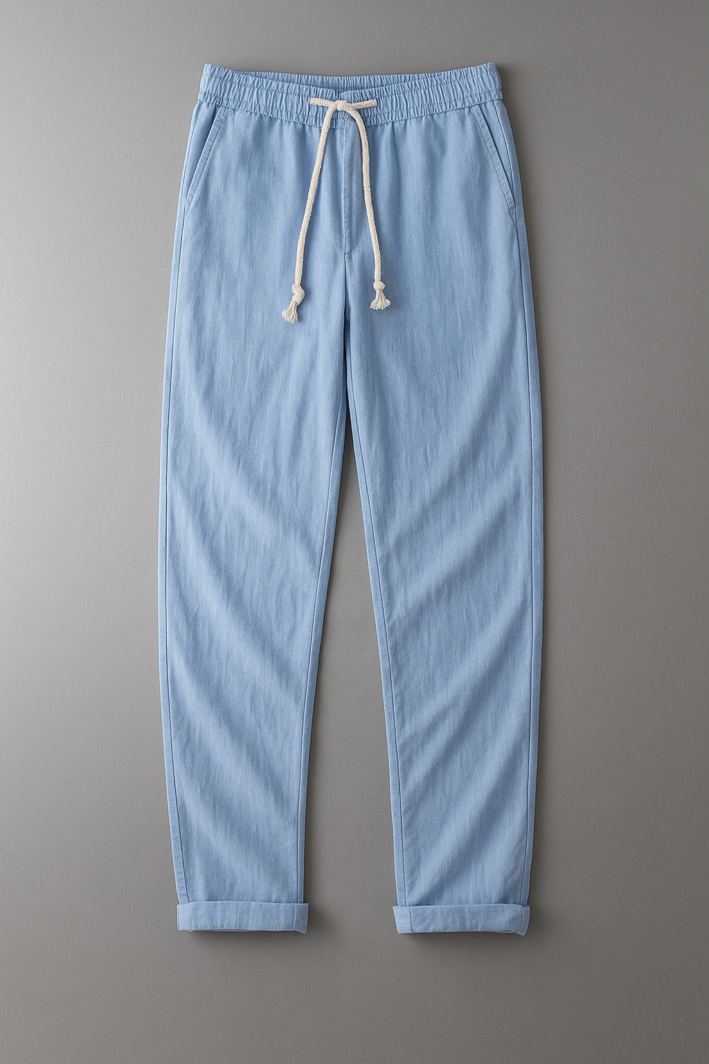 Pantalón de lino de vestir en azul