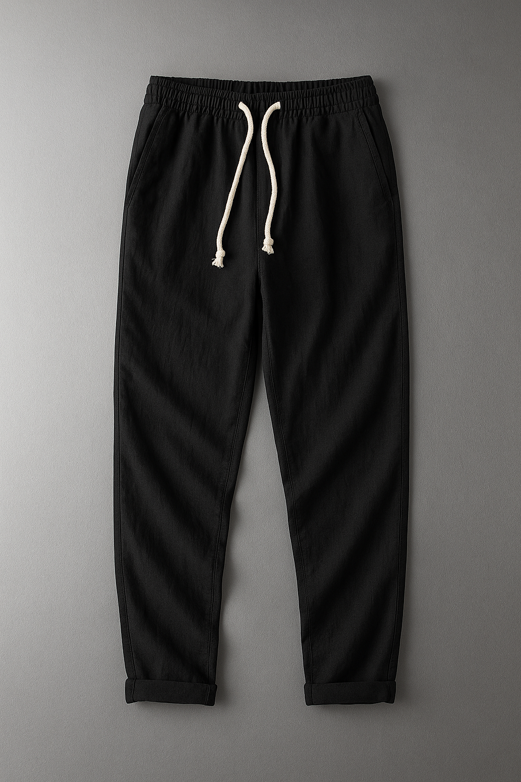 Pantalón de lino de vestir en negro