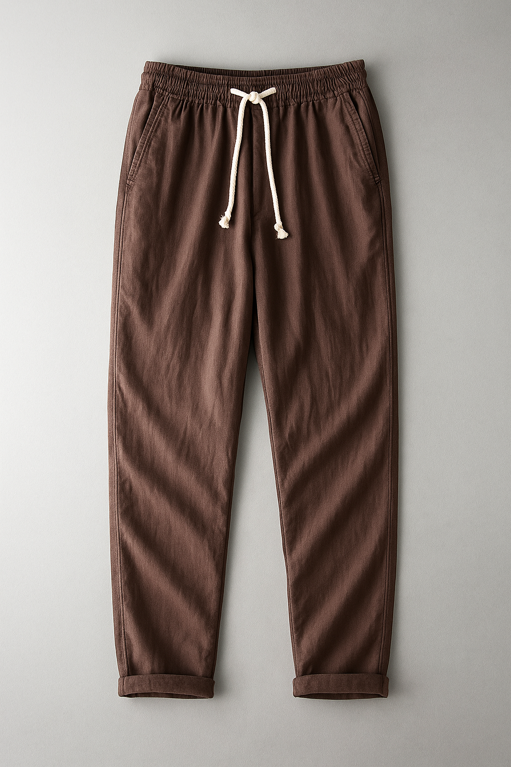 Pantalón de lino de vestir en marrón