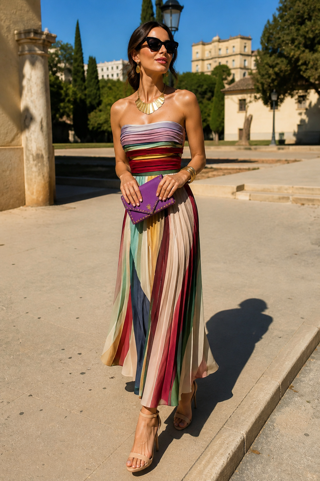 Evelyn — Vestido largo de caída fluida — vista 2