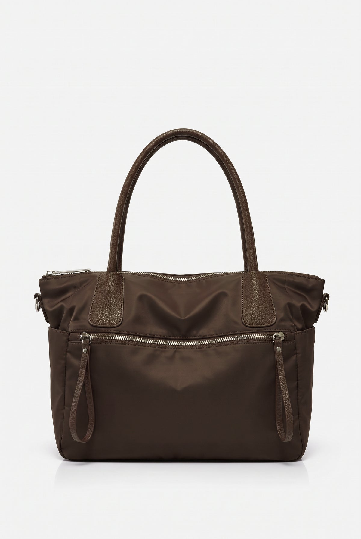 Bolso de hombro de nailon impermeable en café