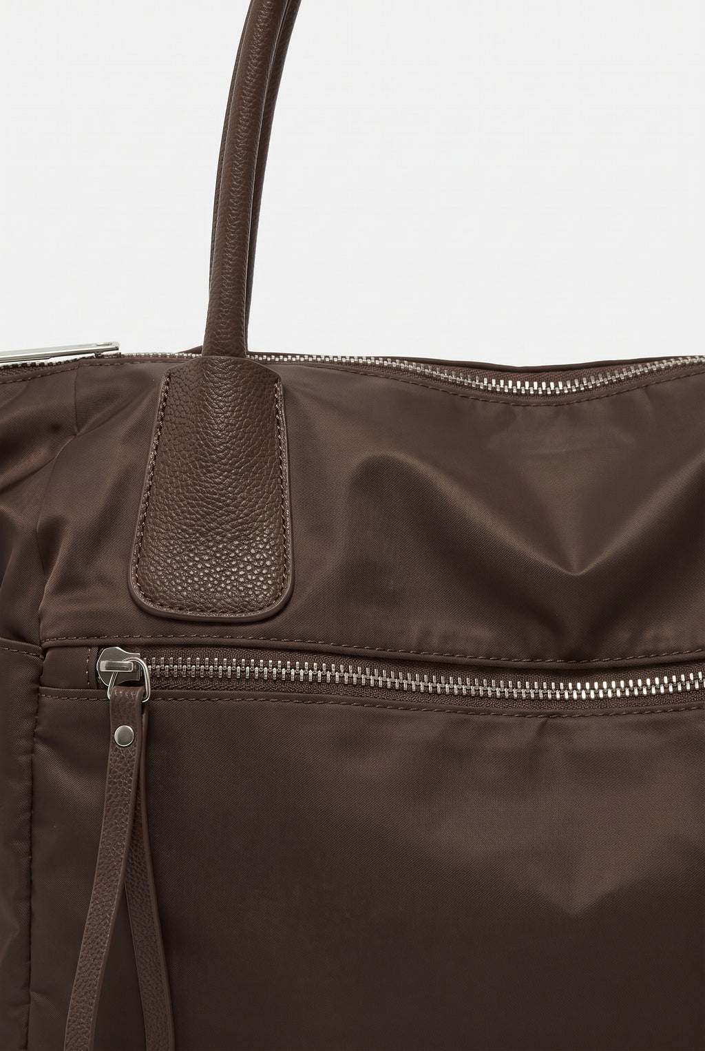 Bolso de hombro de nailon impermeable en café