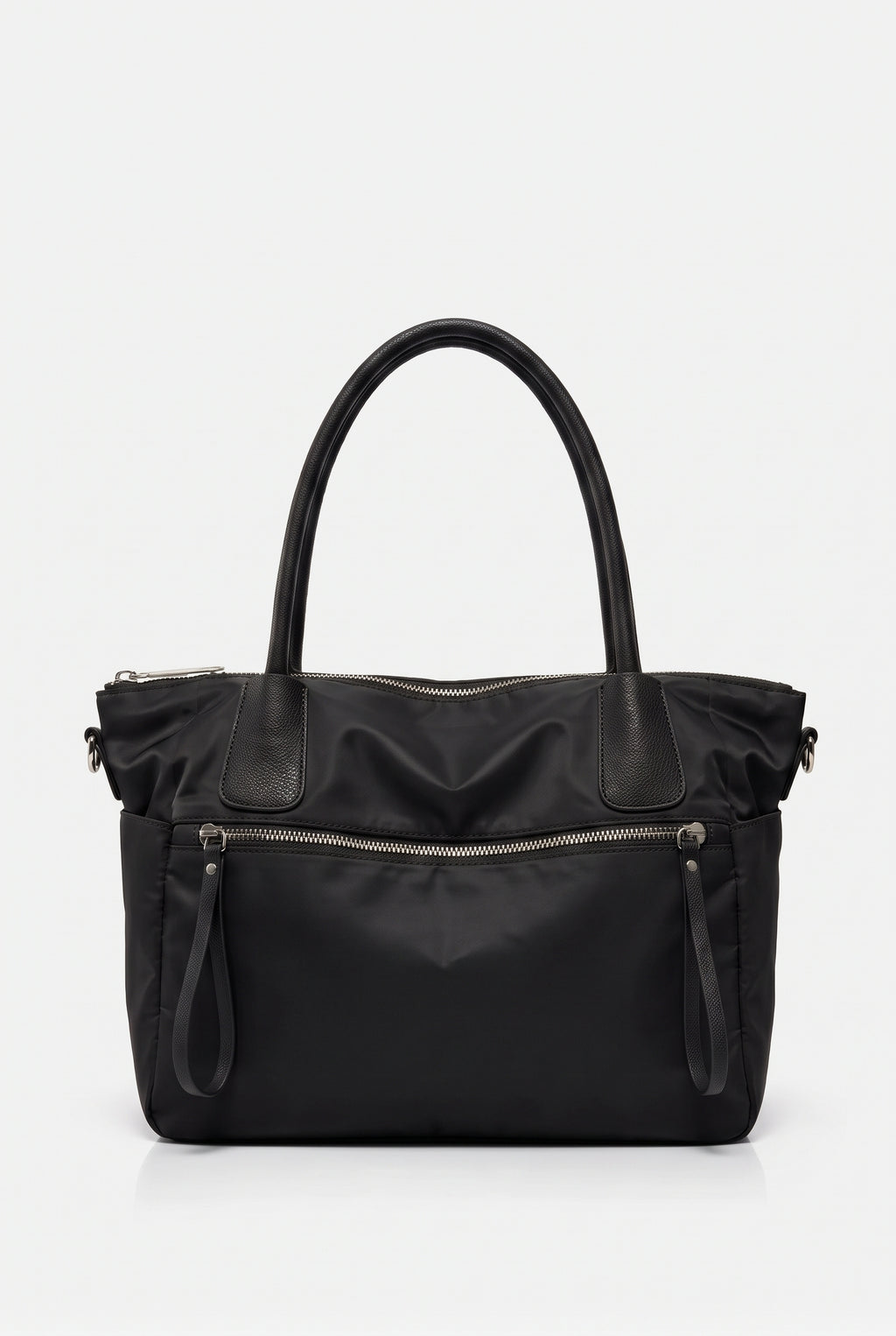 Bolso de hombro de nailon impermeable en negro