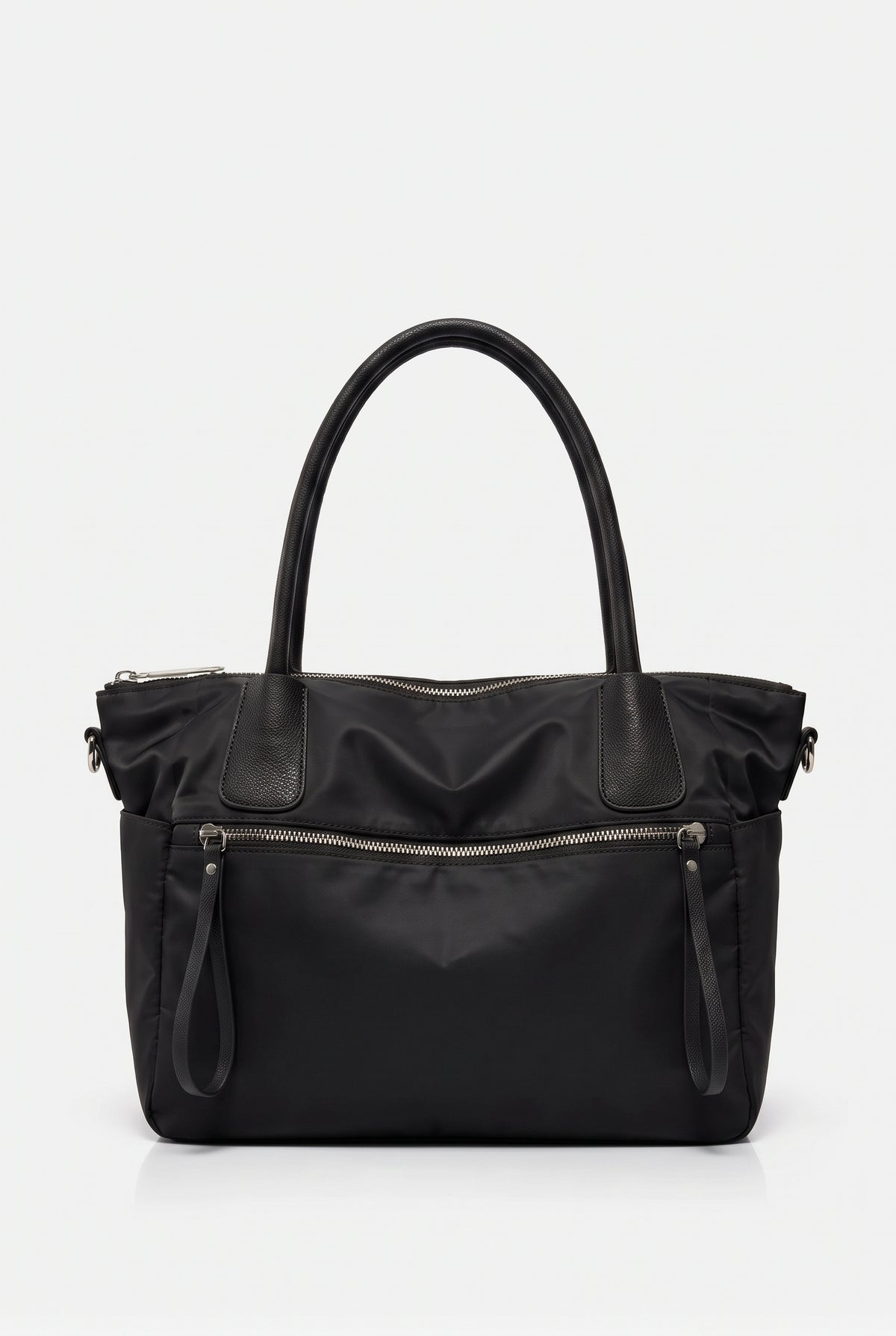 Bolso de hombro de nailon impermeable en negro