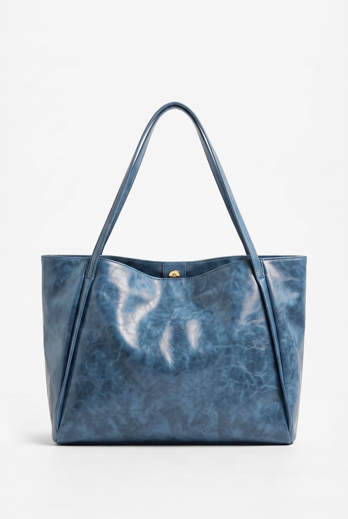 Bolso de hombro de polipiel suave en azul