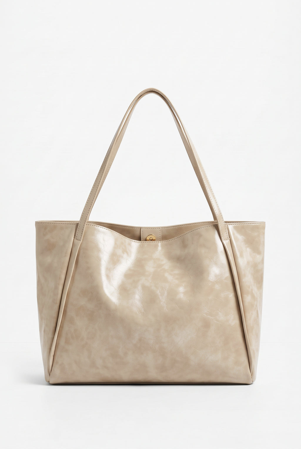 Bolso de hombro de polipiel suave en blanco roto