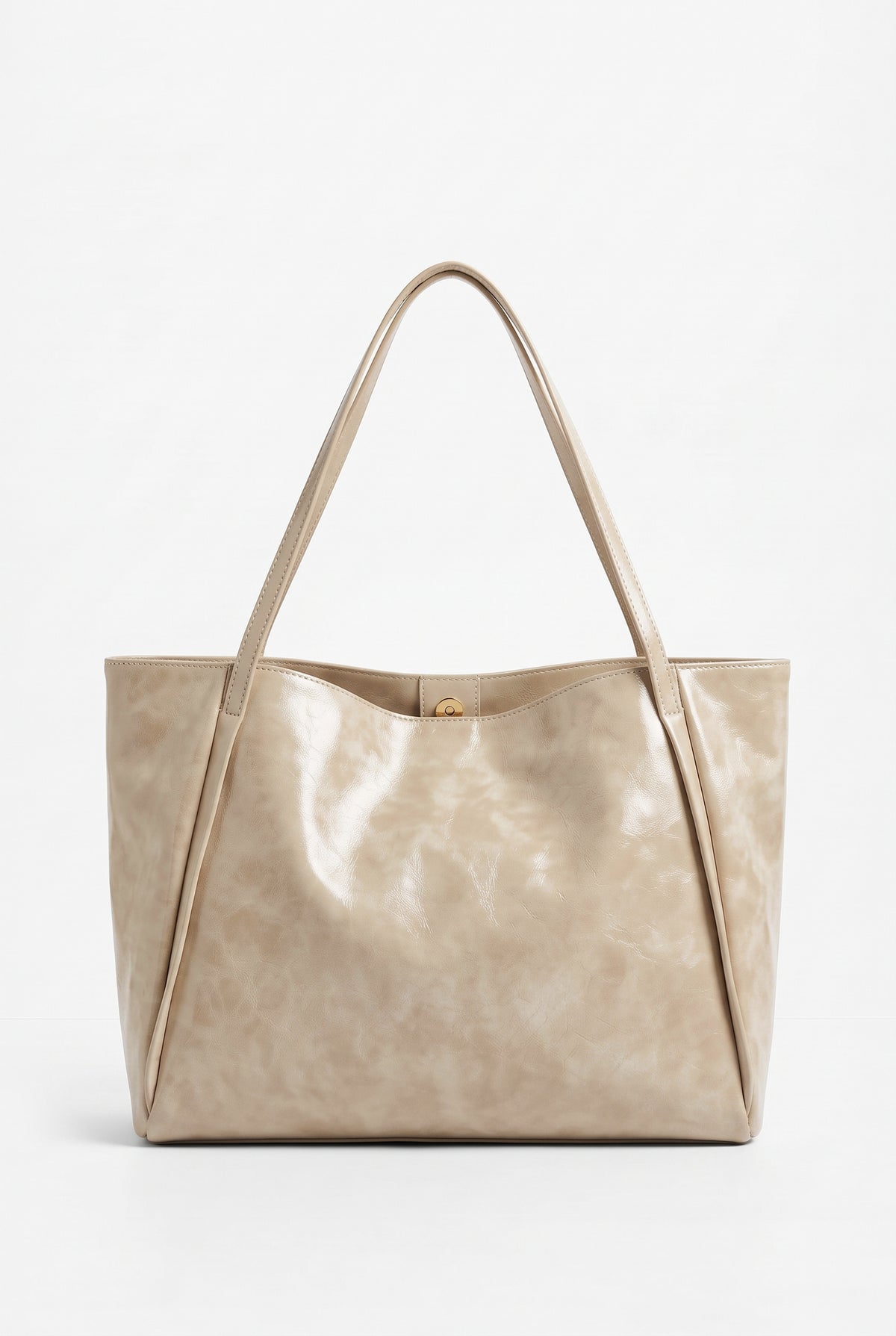 Bolso de hombro de polipiel suave en blanco roto