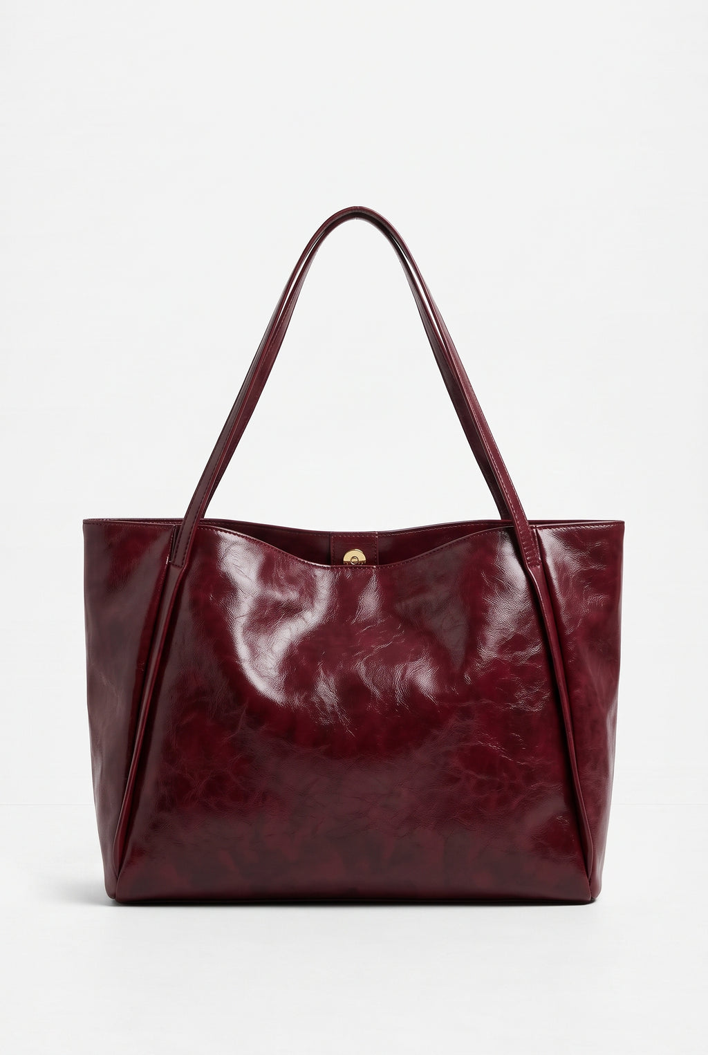 Bolso de hombro de polipiel suave en burdeos