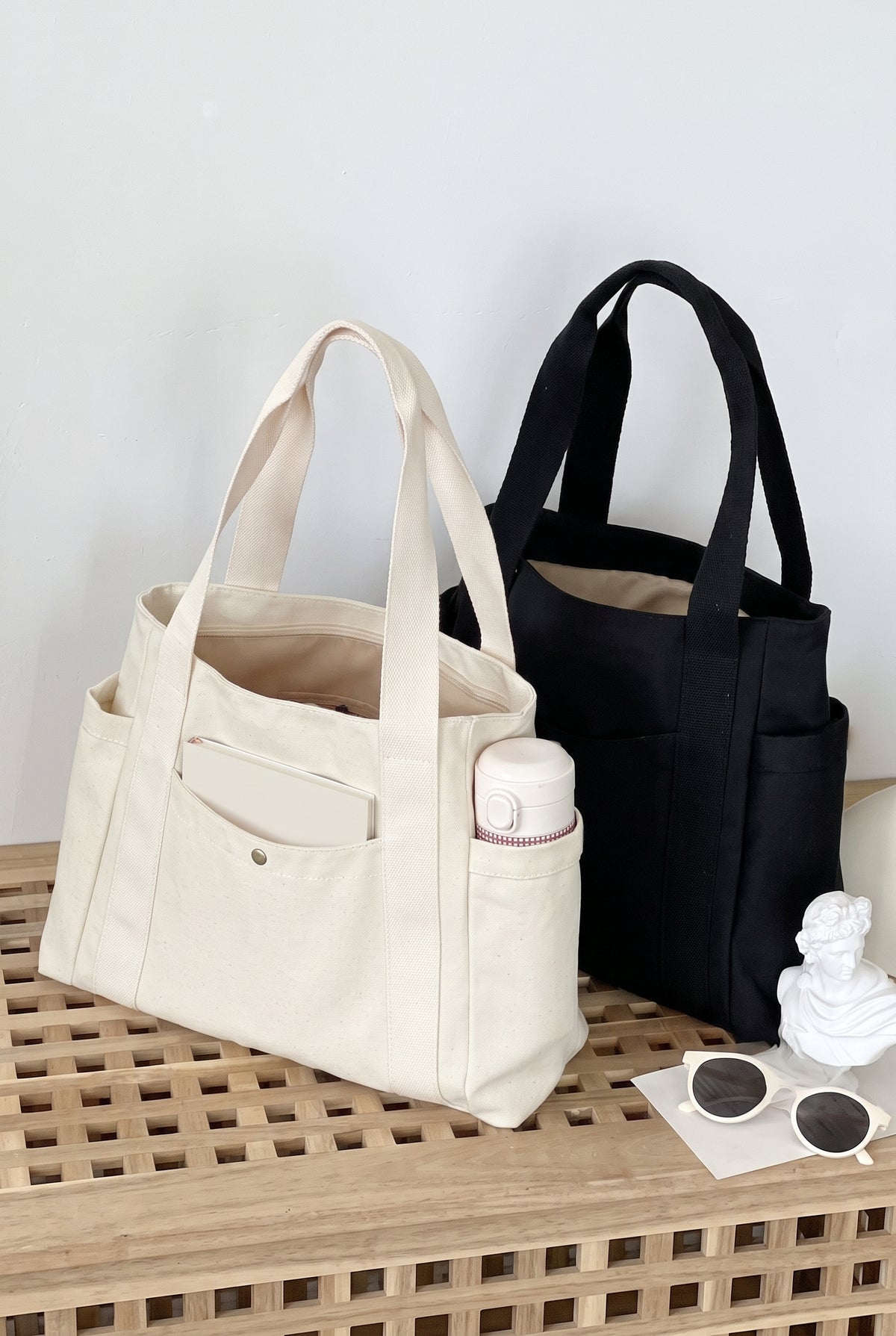 Bolso de lona para el día a día en blanco