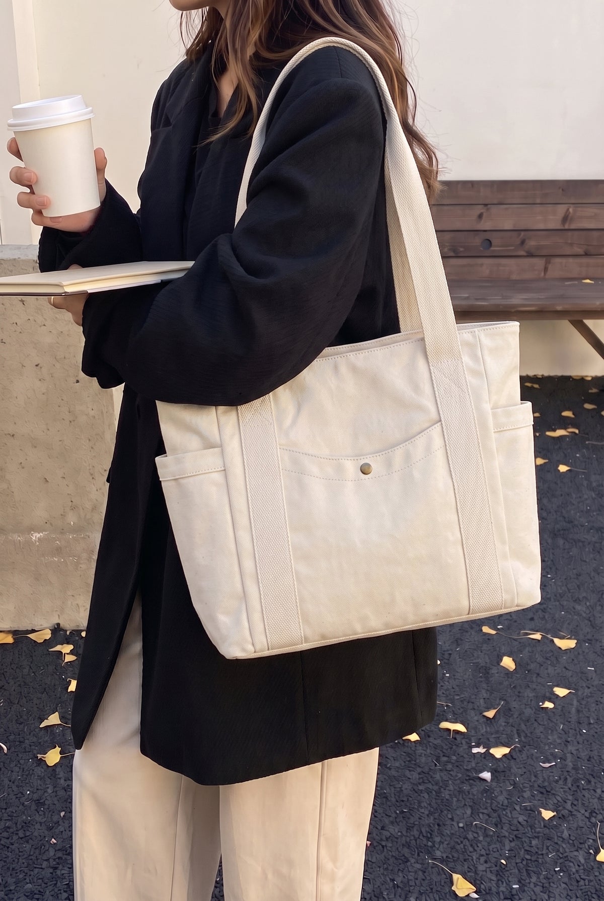 Bolso de lona para el día a día en blanco