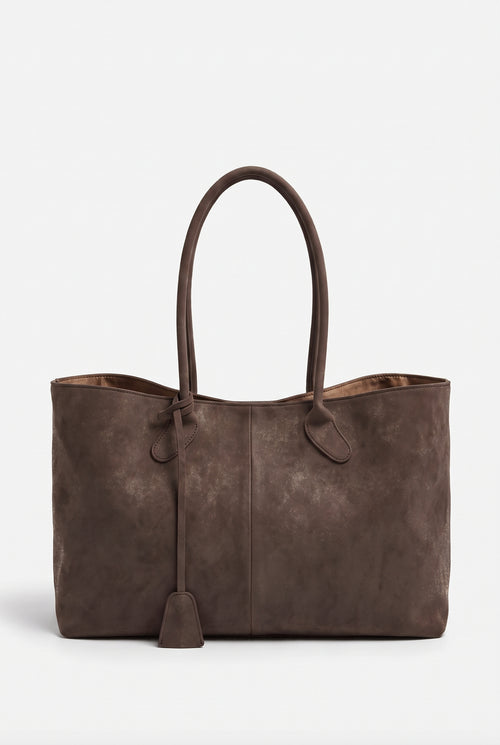 Bolso de mano de gran capacidad en café