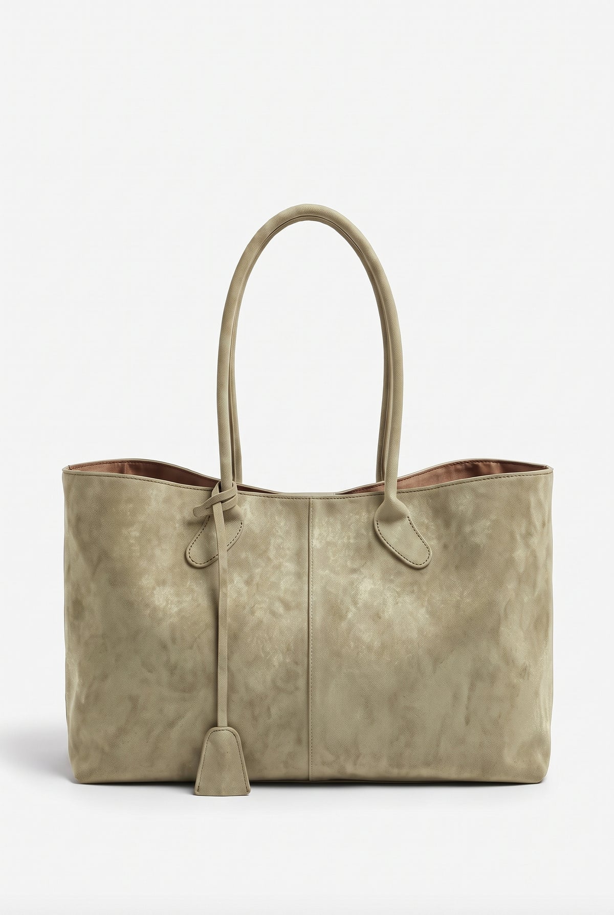 Bolso de mano de gran capacidad en caqui