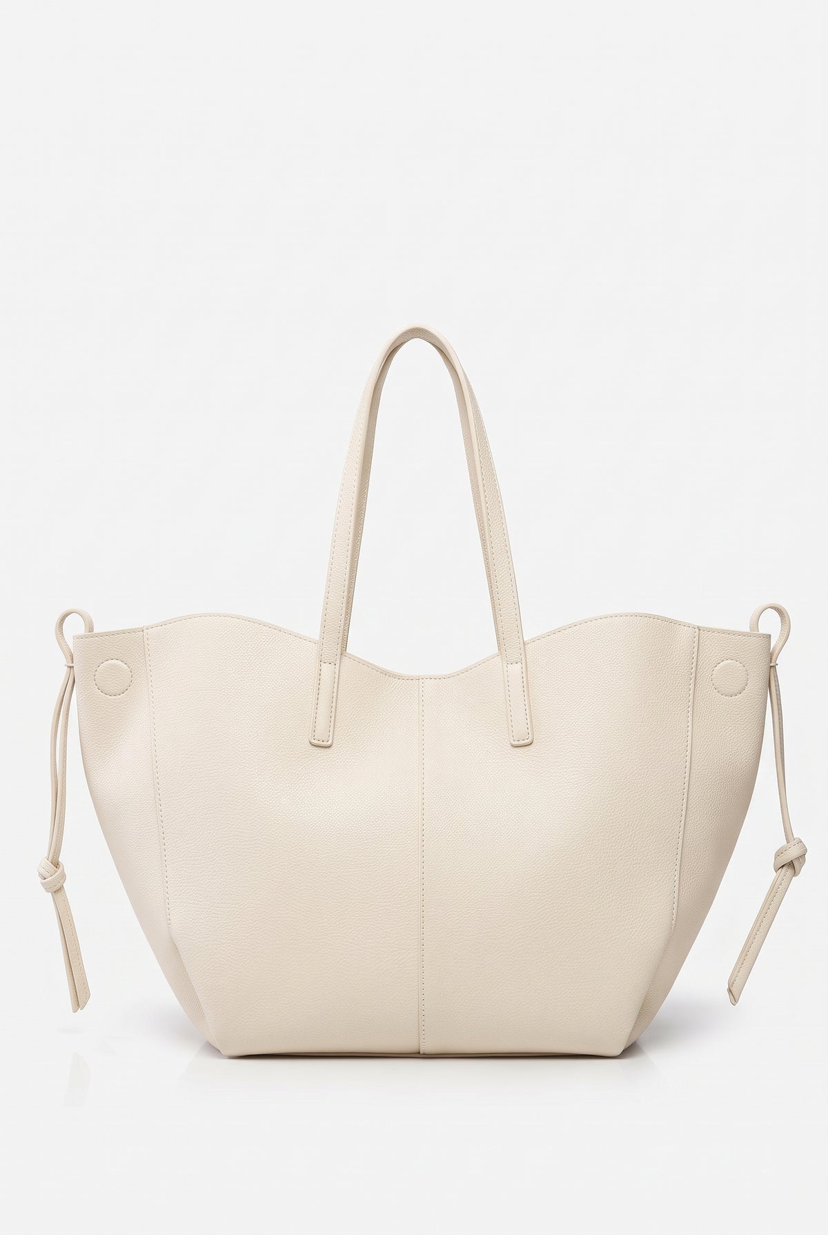 Bolso de mano dos en uno con bolsito a juego en beige