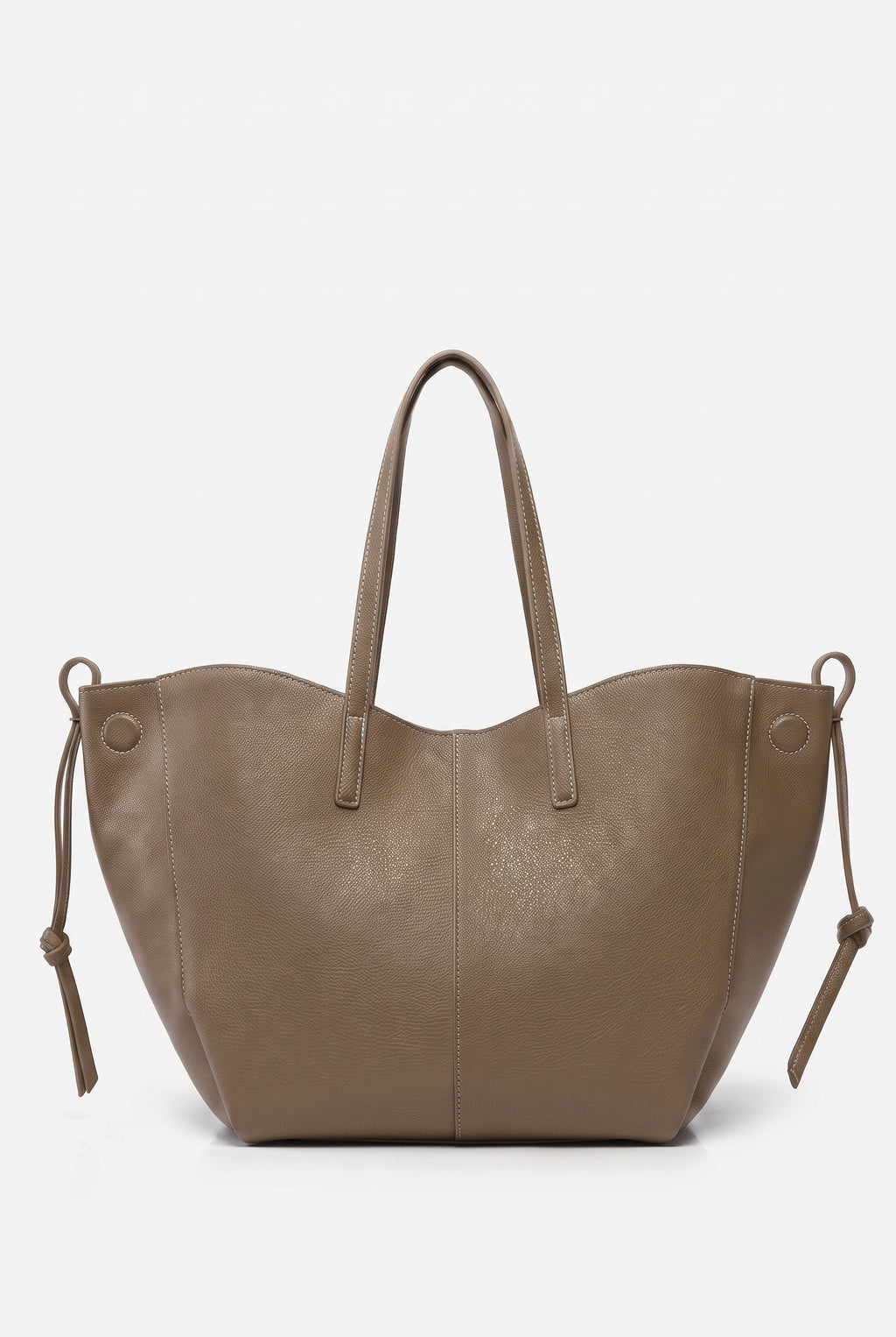 Bolso de mano dos en uno con bolsito a juego en gris