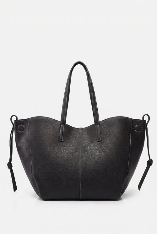 Bolso de mano dos en uno con bolsito a juego en negro