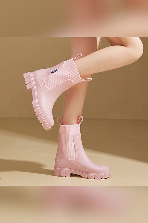 Botas impermeables de media caña en rosa