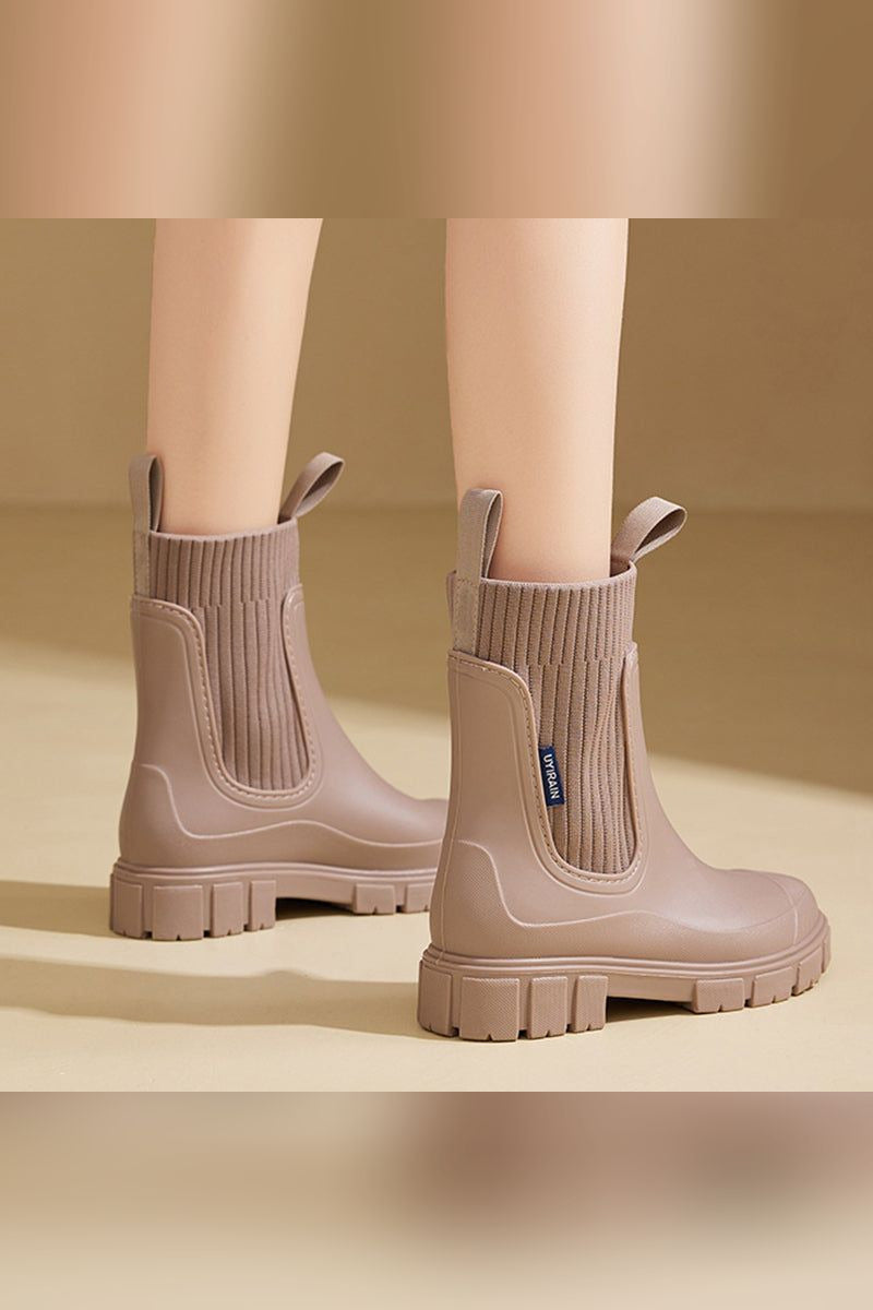 Botas impermeables de media caña en taupe