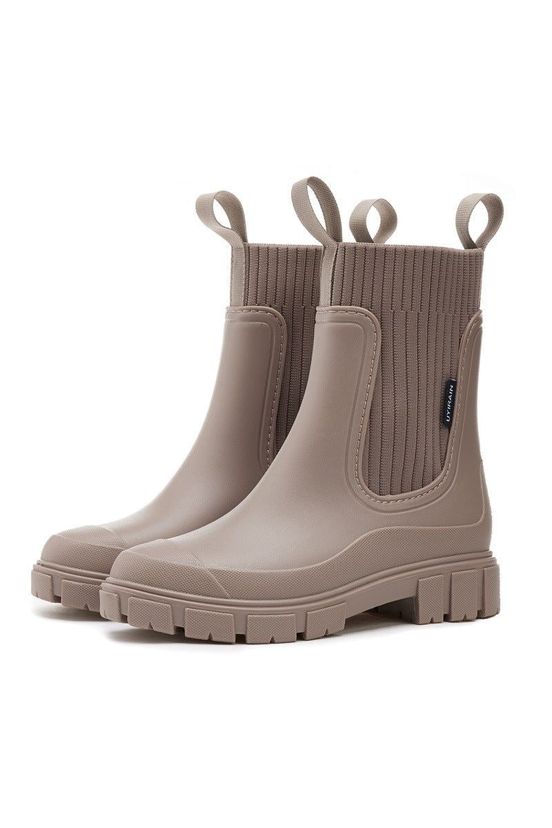 Botas impermeables de media caña en taupe