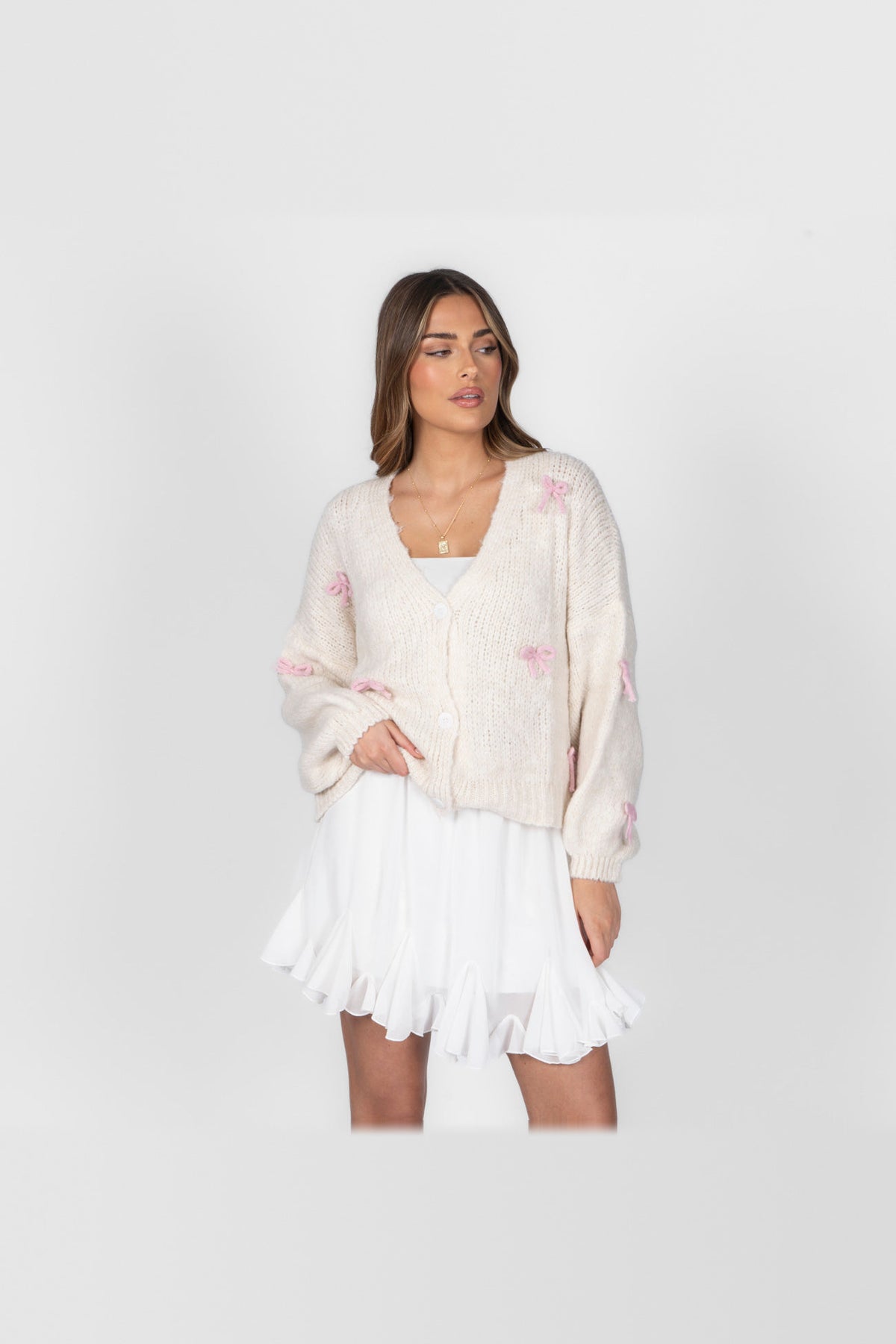Cárdigan oversize con lacitos