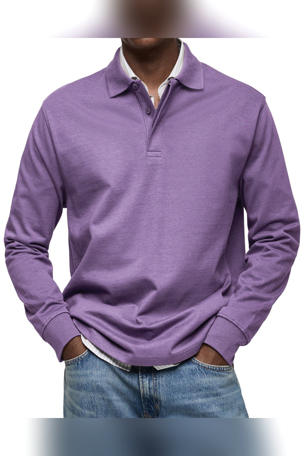 Polo de manga larga en morado