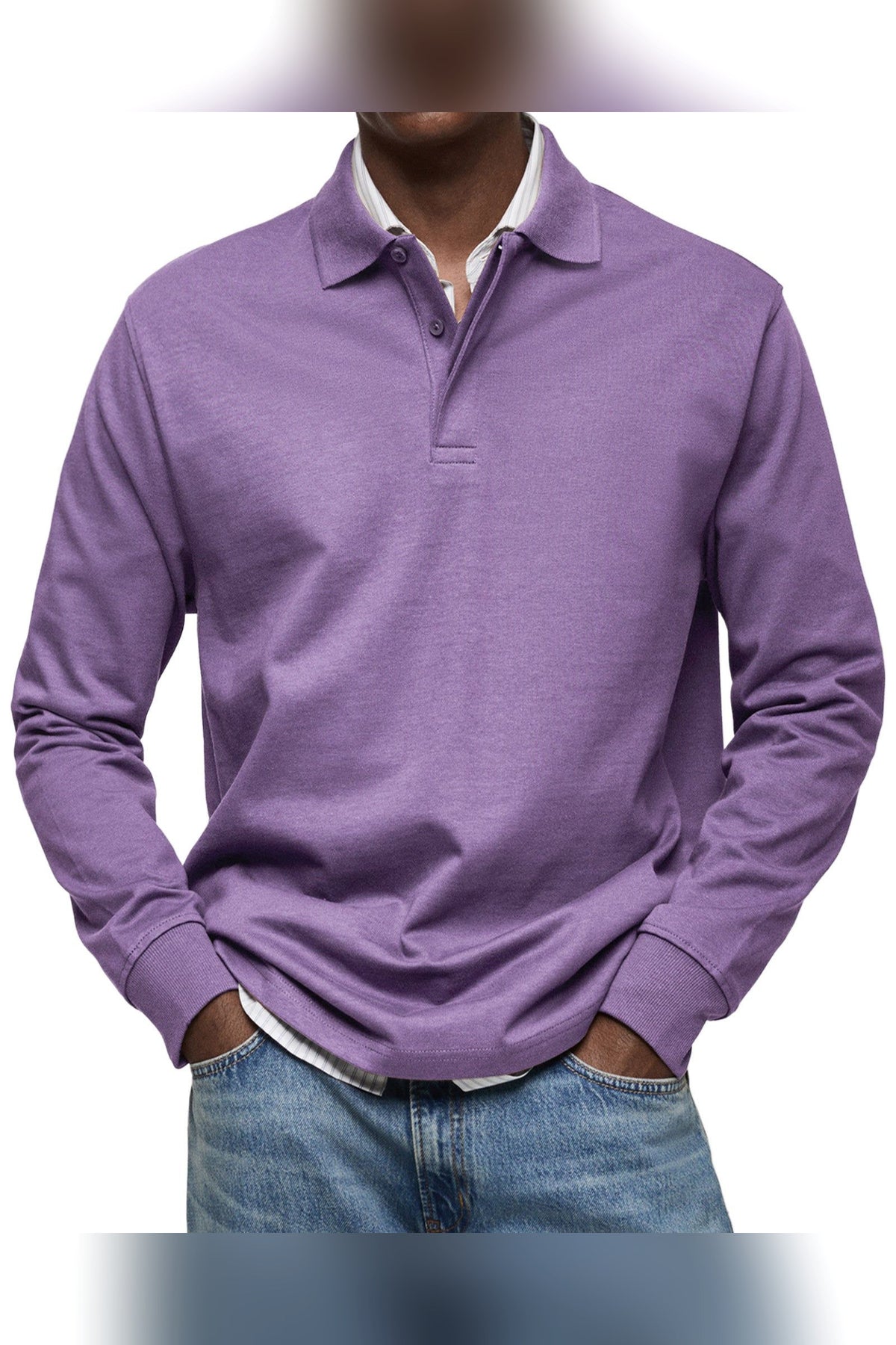 Polo de manga larga en morado