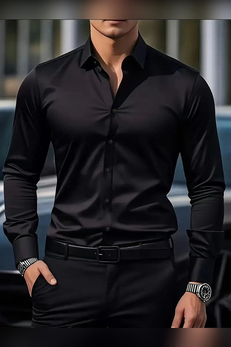 Camisa transpirable de manga larga en negro