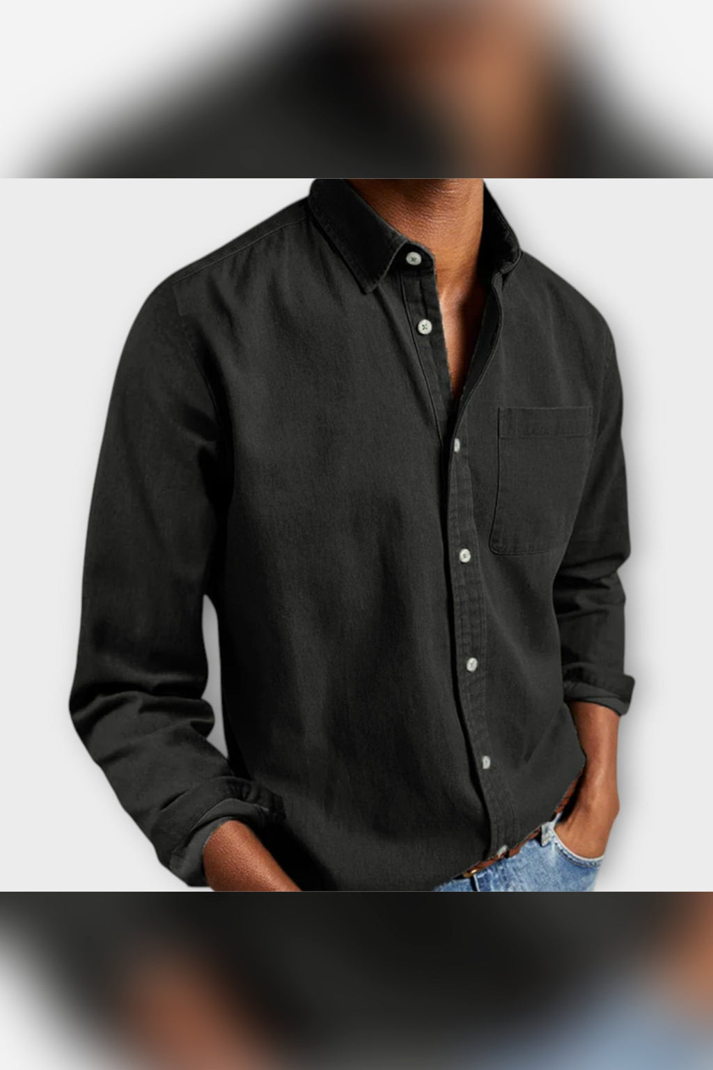 Camisa artesanal en negro