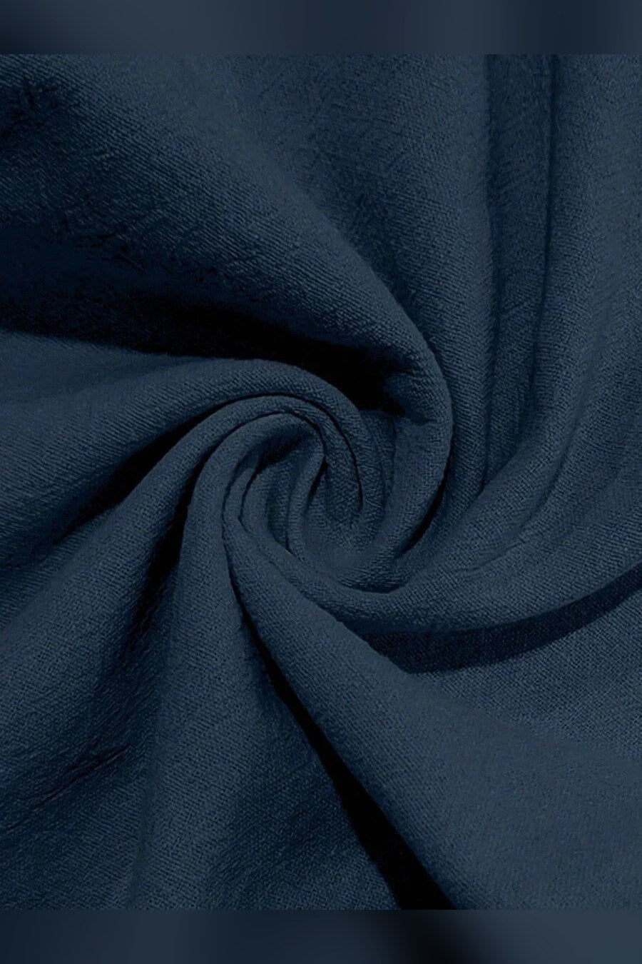 Pantalón de lino con cordón en azul oscuro