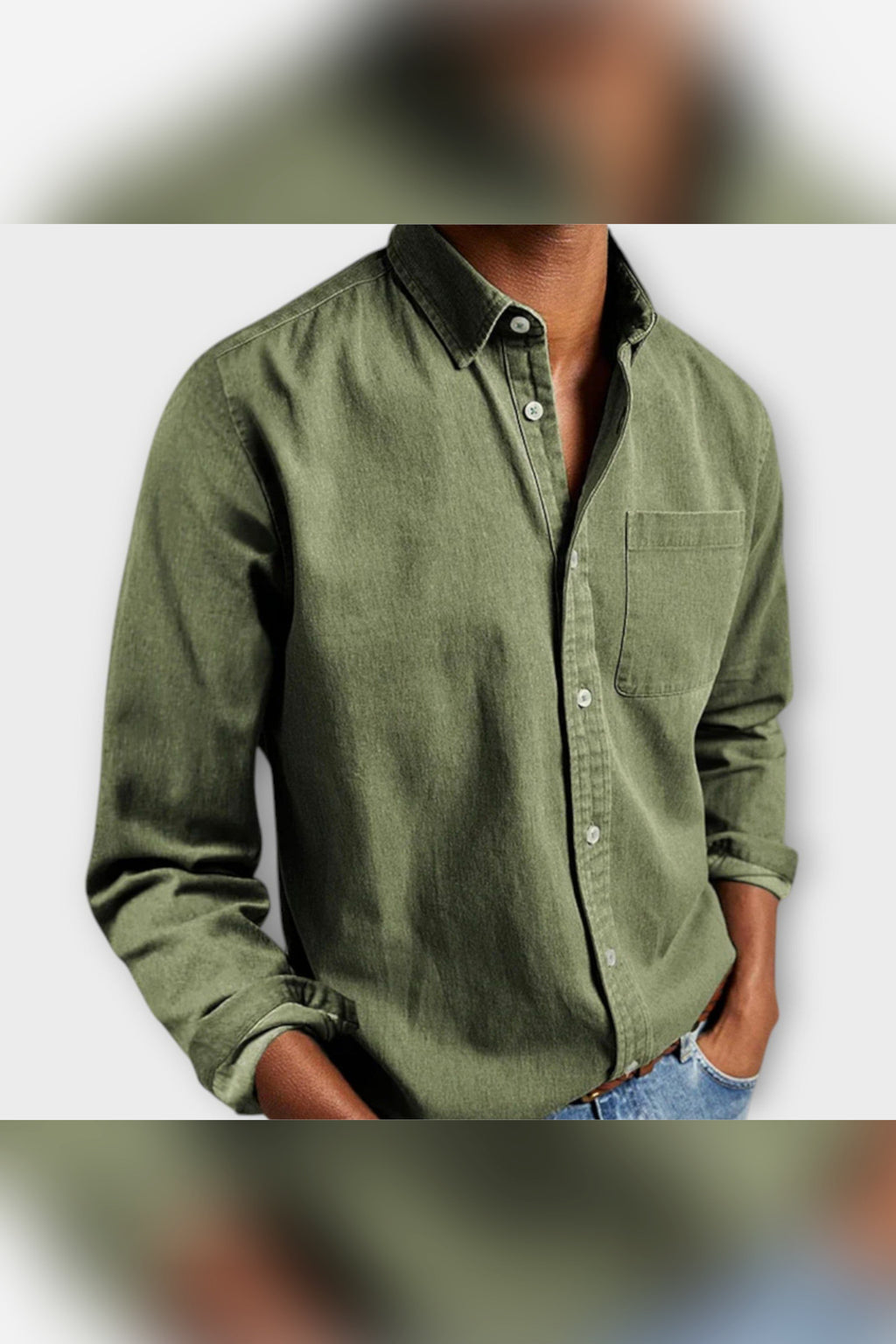 Camisa artesanal en verde