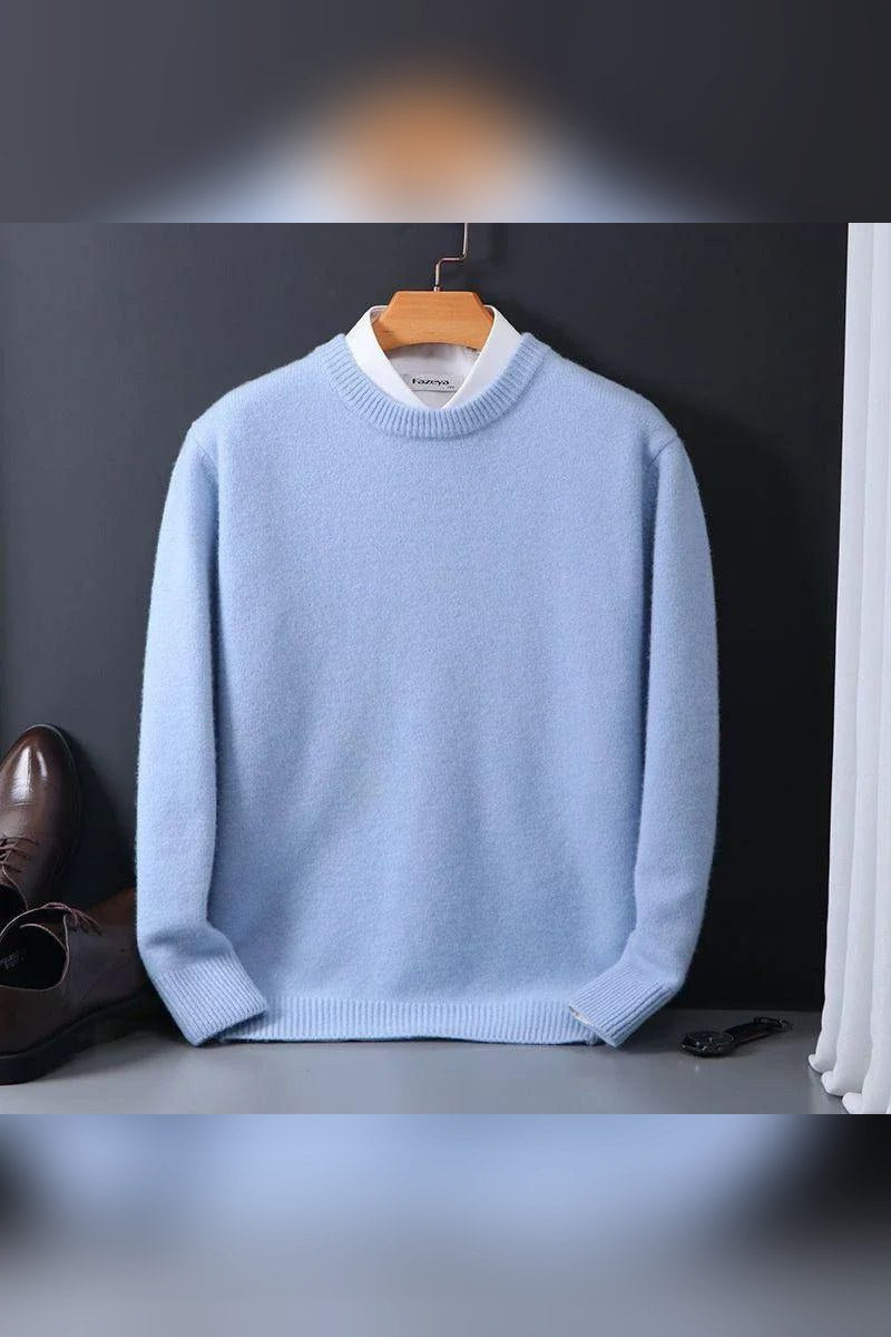 Jersey de cachemira pura en azul claro