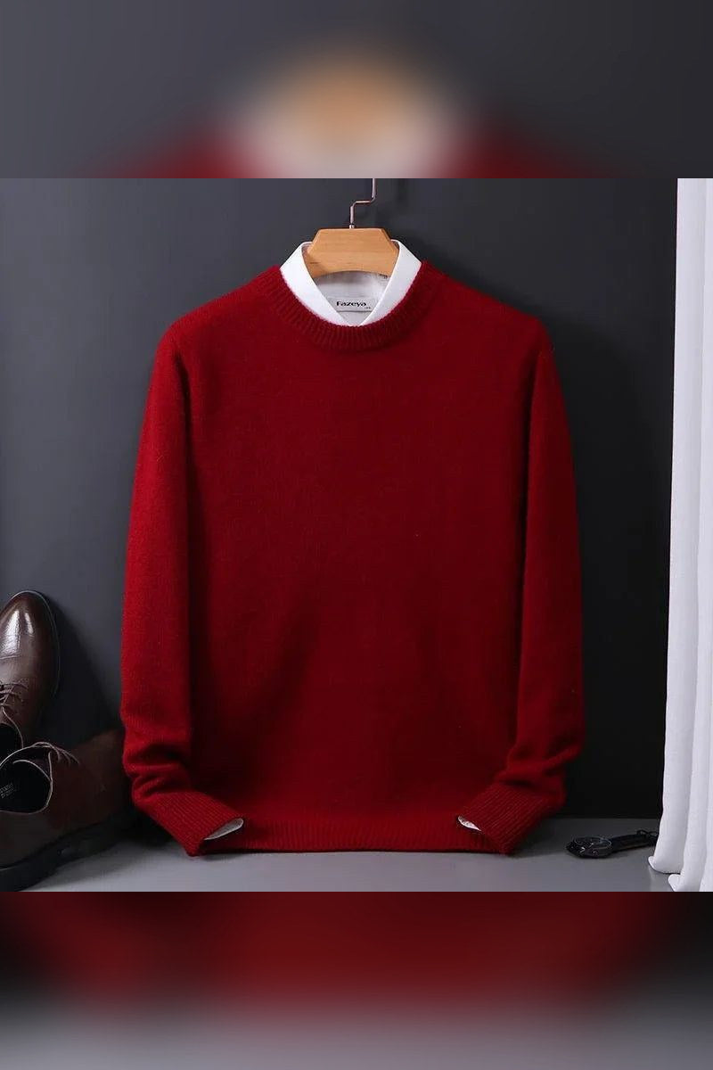 Jersey de cachemira pura en rojo óxido
